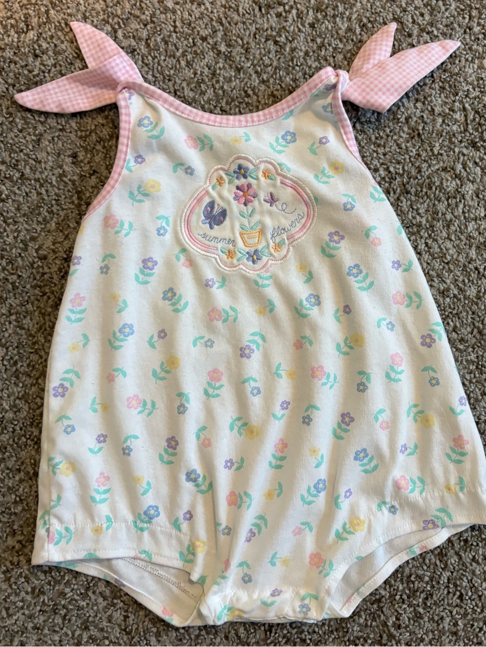 Vintage 90s Floral Healthtex Floral Baby Romper